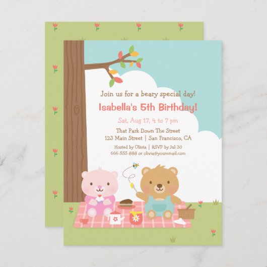 Niedliches Einladung (Vorne/Hinten)