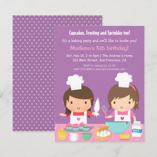 Niedliches Einladung (Vorne/Hinten)