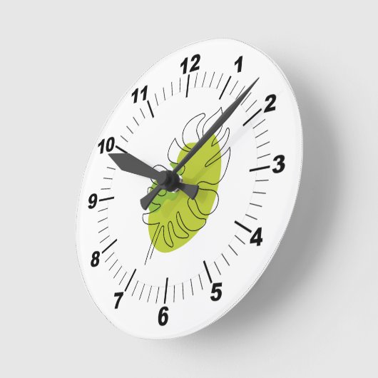 Niedliches einzeiliges, tropisches abgeschiedenes runde wanduhr (Winkel)