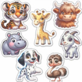 Niedliches einzigartiges 3D-Set für Tieraufkleber Aufkleber (Vorderseite)