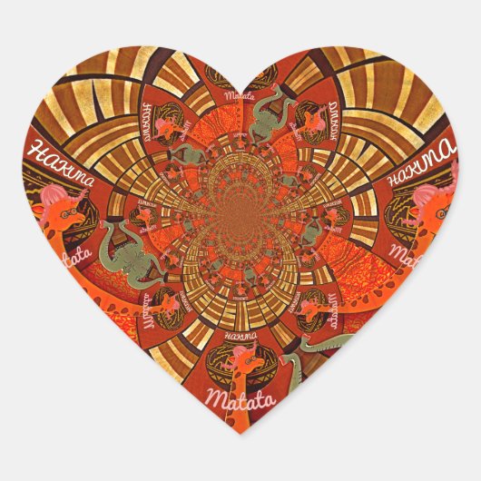 Niedliches einzigartiges Giraffe Animal Hakuna Mat Herz-Aufkleber (Vorderseite)