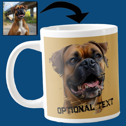 Niedliches, einzigartiges Gold Black Boxer Dog Vat Jumbo-Tasse