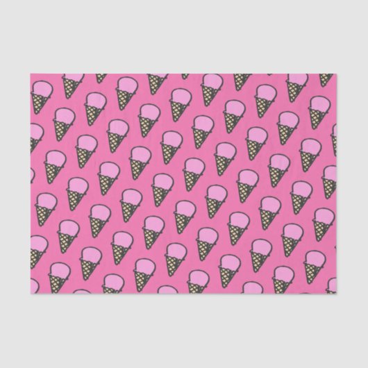 Niedliches Eis Creme Cones Muster Seidenpapier (Vorderseite)