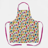 Niedliches Eis Creme Cones White Dessert Muster Schürze (Vorderseite)