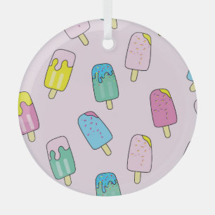 Niedliches Eis: Fruchtmuster. Ornament Aus Glas