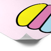 Niedliches Eis: Fruchtmuster. Poster (Ecke)