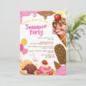 Niedliches Eis im Sommer Party Einladung (Stehend Vorderseite)