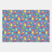 Niedliches Eis Party-Muster Wrapping Paper Sheets Geschenkpapier Set (Vorderseite)