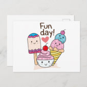 Niedliches Eis Postkarte (Vorne/Hinten)