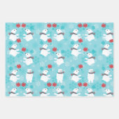 Niedliches Eisbärenmuster Rotblauer Polpunkt Geschenkpapier Set (Vorderseite 3)