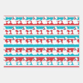 Niedliches Eisbärenmuster Rotblauer Polpunkt Geschenkpapier Set (Vorderseite 2)