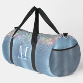 Niedliches eisblauer Glitzer-Monogramm Duffle Bag (Rechte Ecke)