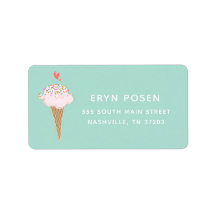 Niedliches Eiscreme-Kon-Etikett