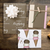 Niedliches Eiscreme-Kone-Muster in neapolitanische Geschenkpapier Set