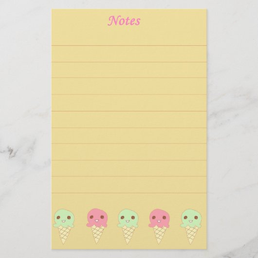 Niedliches Eiscreme Orange Briefpapier (Vorderseite)
