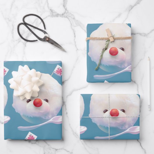 Niedliches Eisdockmuster Geschenkpapier Set (Vorderseite)