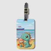 Niedliches Eisessen am Strand Gepäckanhänger (Vorderseite Vertikal)