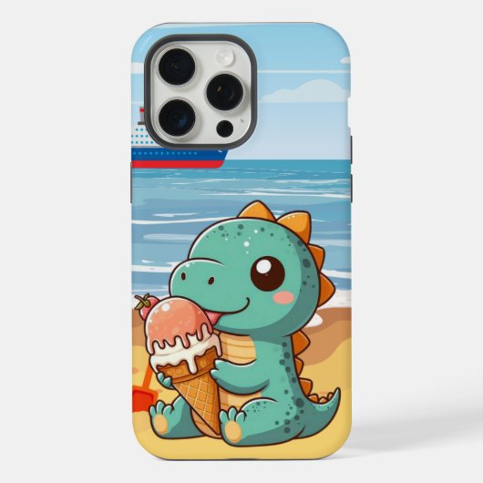 Niedliches Eisessen am Strand iPhone Hülle (Rückseite)