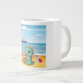 Niedliches Eisessen am Strand Jumbo-Tasse (Vorderseite Rechts)