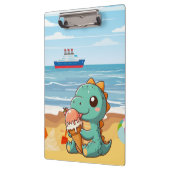 Niedliches Eisessen am Strand Klemmbrett (Links)