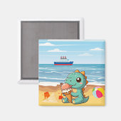 Niedliches Eisessen am Strand Magnet (Vorderseite/Rückseite)