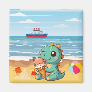 Niedliches Eisessen am Strand Magnet