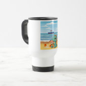 Niedliches Eisessen am Strand Reisebecher (Vorderseite Links)
