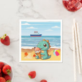 Niedliches Eisessen am Strand Serviette (Beispiel)
