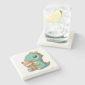 Niedliches Eisessen Steinuntersetzer (Seitenansicht)