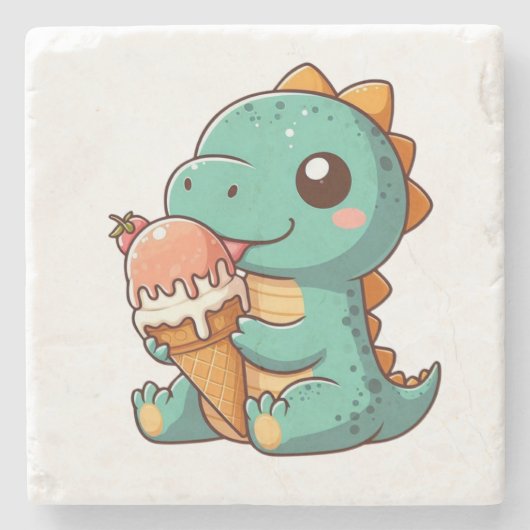 Niedliches Eisessen Steinuntersetzer (Vorderseite)