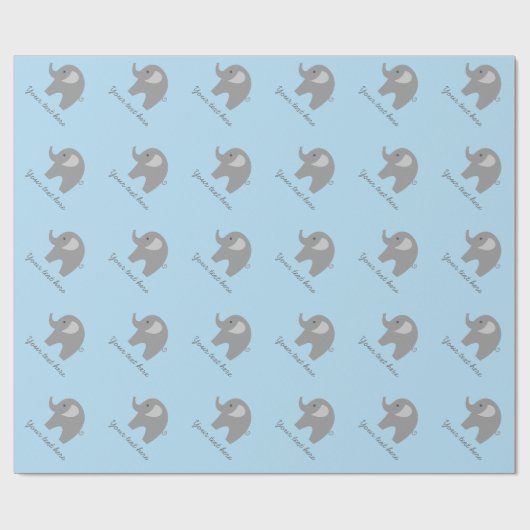Niedliches Elefant-Babyduschen-Verpackungspapier Geschenkpapier (Flach)