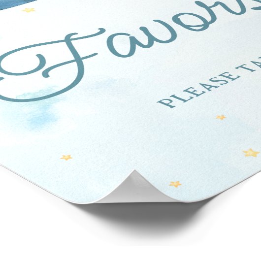 Niedliches Elefant Flugzeug Adventure Blue Favorit Poster (Ecke)