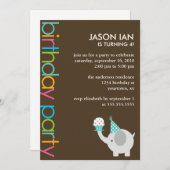 Niedliches Elefant Kindergeburtstag Party Einladung (Vorne/Hinten)