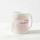 Niedliches Elefant Personalisiertes Geschenk für M Kaffeetasse (VorderseiteRechts)