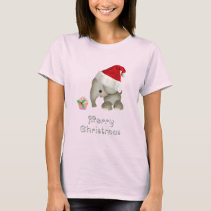 Niedliches Elefant-u. Kuchen-Weihnachten T-Shirt