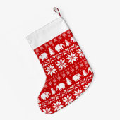 Niedliches Elefant-Weihnachtsstrickjacke-Muster Kleiner Weihnachtsstrumpf (Rückseite (Hängend))