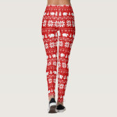 Niedliches Elefant-Weihnachtsstrickjacke-Muster Leggings (Rückseite)