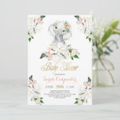 Niedliches Elefantenbaby Dusche Einladung (Stehend Vorderseite)