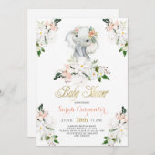 Niedliches Elefantenbaby Dusche Einladung (Vorne/Hinten)