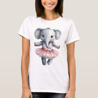 Niedliches Elefantenballerina tanzendes Ballett T-Shirt