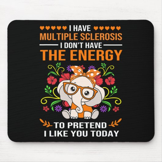 Niedliches Elefantenbewusstsein Multiple Sklerose Mousepad (Vorne)