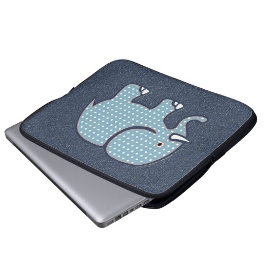 niedliches Elefantendesign Laptopschutzhülle (Vorne Knopf)