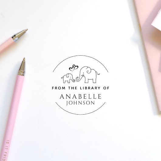 Niedliches Elefantenherz aus der Bibliothek Gummistempel