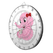 Niedliches Elefantenmädchen Cartoon Dartboard Dartscheibe (Vorderseite rechts)