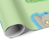 Niedliches Elefantenmuster Cartoon Geschenkpapier (Rolleneckpunkt)