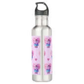 Niedliches Elefantenmuster (mit Ihrem Namen) Edelstahlflasche (Rückseite)