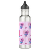 Niedliches Elefantenmuster (mit Ihrem Namen) Edelstahlflasche (Rechts)