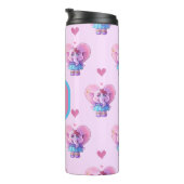 Niedliches Elefantenmuster (mit Ihrem Namen) Thermosbecher (Nach rechts gedreht)