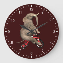 Niedliches Elefantenreiten Große Wanduhr