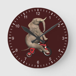 Niedliches Elefantenreiten Große Wanduhr